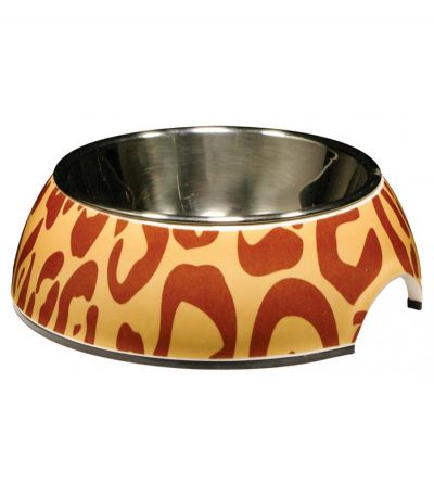 54525 Catit 2 In 1 Style Bowl with Stainless Steel Insert (Extra Small) 160ml Leopard